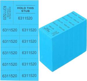 lot 7749 image: Kosiz 504 Pcs Raffle Tickets Basket Auction 10 Bid Numbers, Lake Blue