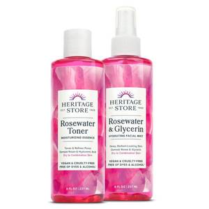 lot 7754 image: HERITAGE STORE Rosewater & Glycerin & Rosewater Toner  Bundle  8oz 1 Pack