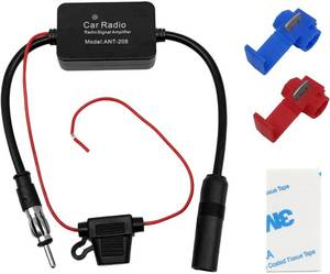 lot 7775 image: 12V Car Antenna Booster 25dB Signal Amplifier for AMFM Car Stereo