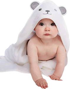 lot 7778 image: HIPHOP PANDA Ultra Soft Hooded Baby Towel - 2-Layer Thick 500GSM Absorbent