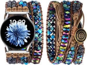 lot 7792 image: JR.DM Boho Beaded Braided Bracelet, 20mm, Compatible Samsung Watch 40-47mm