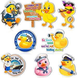 lot 7795 image: 8 Pcs Duck Cruise Door Decorations Magnet Stickers, Duck Magnets