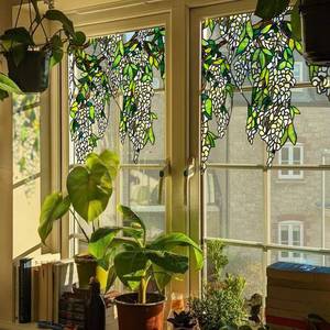 lot 7797 image: Original Hand Drawn Wisteria Window Border Film, Static Cling 16.93x67.72