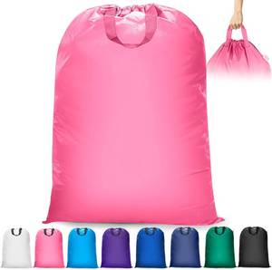 lot 7803 image: Isink Extra Large Heavy-Duty Laundry Bag 28x40 Travel Pink