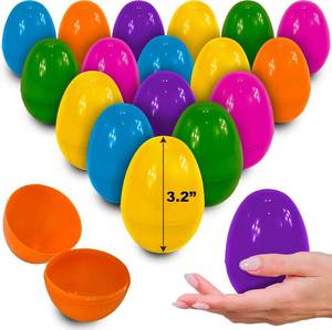 lot 7825 image: stargo 50 Pack Plastic Easter Eggs 3.2 Large Empty Fillable for Egg Hunt