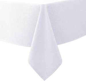 lot 7828 image: Textured White Tablecloth Rectangle-Fabric Spillproof Table Cloths 52x70