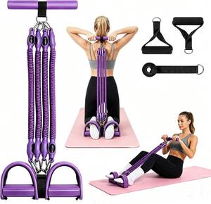 lot 7829 image: Resistance Band with Handle 100LBS   Pilates, Yoga, Therapy Band Set