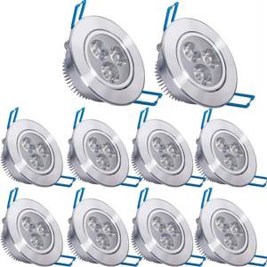 lot 7838 image: Pocketman Pack of 5 110V 3W LED Ceiling Downlight, Cool White, with Driver