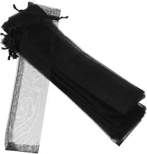 lot 7841 image: HOLIDYOYO 50pcs Black Organza Drawstring Bags Cloth Jewelry Storage