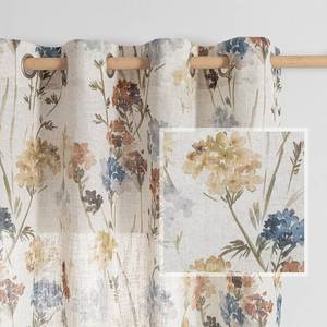 lot 7846 image: MYSKY HOME Floral Linen Curtains 84 Length 2 Panels Yellow W52 x L84 Pack2