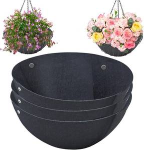 lot 7867 image: Hanging Basket Liners 3-Pack, 12-In Round, Non-Woven Black Felt Inserts