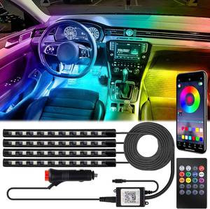 lot 7874 image: BFXM Car Interior Lights, LED Lights Strip with Cigarette Lighter Adapter