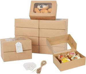 lot 7878 image: 15Pcs Cookie Boxes with Window, 9x6x3In Pastry Bakery Boxes