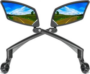 lot 7890 image: BriskMore Handlebar Bike Mirror, 360  Adjustable & Foldable, Wide Rearview