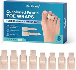 lot 7903 image: Kimihome Hammer Toe Corrector - Reusable Fabric Toe Splints for Bent Toes 6 Pack