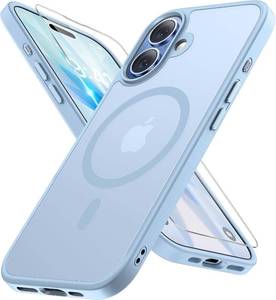 lot 7917 image: miracase Magnetic iPhone 17 Case with MagSafe, Matte Light Blue
