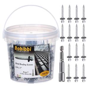 lot 7952 image: Metal Roofing Screws 10 x 3 in, Hex Head Sheet Roof Screw with EPDM Washer
