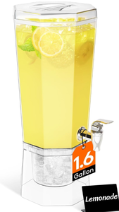 lot 11 image: Lifewit 1.6 Gallon Drink Dispenser for Party with Leak-Proof Spigot, 1 PcLarge Capacity, BPA Free Plastic, Beverage Container for JuiceTeaLemonade Stand, Soda & Mimosa Bar, Ideal for Party Hosting - Retail $32