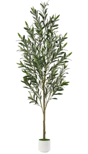 lot 12 image: Alupssuc 5FT Faux Olive Tree with Fruits White Pot Indoor Home Decor - Retail $0