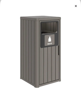 lot 18 image: LHBcraft 22 Gallon Trash Can Gray - Retail $85