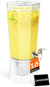 lot 26 image: Lifewit 1.6 Gallon Drink Dispenser for Party with Leak-Proof Spigot, 1 PcLarge Capacity, BPA Free Plastic, Beverage Container for JuiceTeaLemonade Stand, Soda & Mimosa Bar, Ideal for Party Hosting - Retail $32