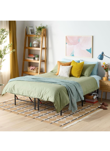 lot 27 image: Metal Platform Bed Frame Queen 60 x 80 in 350 lb Weight Capacity - Retail $105