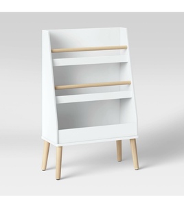 lot 46 image: Modern Tall Three Shelf Kids Bookshelf White - Pillowfort - Retail $150