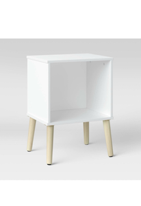 lot 52 image: White Cube Nightstand Side Table 22.87 x 16.57 x 13.6 inches - Retail $100