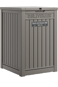 lot 95 image: Outdoor Package Delivery Box 19.7 x 21.5 Lockable Lid - Retail $70