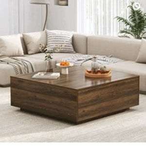 lot 122 image: 47 Inch Square Coffee Table with 2 Large Drawers - Retail $199