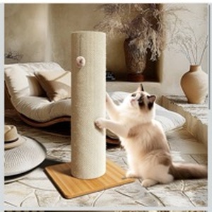 lot 125 image: Cat Tree Scratching Post 29.5in Height 11lb Wood Base Sisal Rope - Retail $50