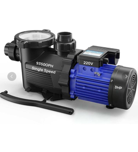 lot 176 image: AquaStrong 9350GPH Single Speed Swimming Pool Pump 3HP 220V - Retail $288