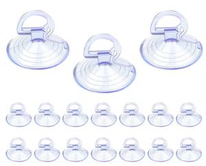 lot 2728 image: Fkewp 16 PCS Car Glass Windshield Sunshade Suction Cups, Powerful Pull Ring Car Window Shade Dovetail Suckers, Multi-Purpose PVC Window Suction Cups for Vehicle Home Office (Transparent, 3.5cm) - Retail $5