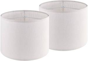 lot 2736 image: Lamp Shades Set of 2 Drum Shaped Bamboo Patterned Fabric Lampshade 14Dx11H Shades for Table,Floor,Pendant Lamps Lampshades (Spider Fitter), Beige Lampshades Natural Linen Hand Crafted�� - Retail $5,316
