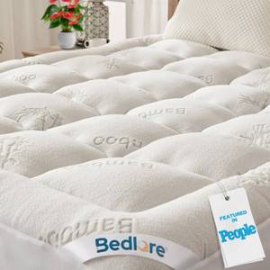 lot 2744 image: BEDLORE Full Size Mattress Topper, Thick Soft Pillow Top Bed Topper - Retail $64