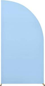 lot 2756 image: 6FT Arch Backdrop Cover Spandex Fitted Half Moon Arch Covers Double-Sided Stretchy Backdrop Stand Cover for Wedding Birthday Party Baby Shower Decoration (Stand Not Included)- Blue - Retail $12