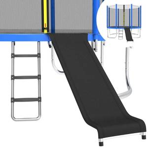 lot 2765 image: Universal 3 Step Trampoline Ladder Slide Kit, Multi-Functional Trampoline Accessories with Integrated Slide and Stair Ladder Design, Safe Trampoline Parts for Kids Climbing - Retail $41