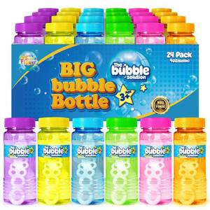 lot 2793 image: Springflower 24 Pcs Bubble Bottles with Wand,Bubbles Party Favors for Kids,Summer Toys, Blow Bubbles Solution Novelty Toy, Party Favors, Birthday Party Supplies, Outdoor & Indoor Activity,4oz,6 Colors - Retail $22