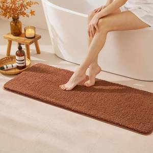 lot 2802 image: MIULEE Fall Burnt Orange Bathroom Runner Rugs Microfiber Bath Mat 24x60 - Retail $34