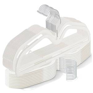 lot 2804 image: LemonRoad 50 Pack Short Neck Hangers Plastic Non-Slip, White - Retail $40
