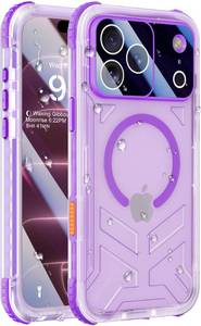 lot 2809 image: Haireca IP68 Waterproof Case for iPhone 17 Pro Max, Magnetic, Purple - Retail $24