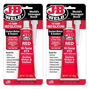 lot 2824 image: J-B Weld 31314 Red High Temperature RTV Silicone Gasket Maker and Sealant - 3 oz. - 2-Pack - Retail $13