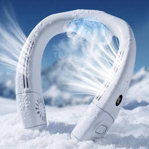FUGUIFA Neck Air Conditioner Fans That Blow Cold Air, 6000 mAh Battery Operated Wearable Cooling Device Fan, Bladeless, Rechargeable Fan, White - Retail: $6,054