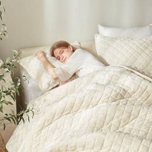 lot 2839 image: Cosybay Velvet Quilt Set King 3pcs Box Stitch Oversized Bedspread Coverlet - Retail $51