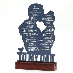 lot 2841 image: Dad Gifts from Daughter - Meaningful Fathers Day, Birthday, Christmas Sentimental Present for Father, Step Bonus Dad Daddy Papa Pop Old Man Acrylic Keepsake Plaque for Desk Decor Office Home - Retail $10