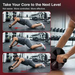 lot 2842 image: Ab Roller Wheel for Home Gym, Core Strength Workout Equipment for Men Women - Retail $15
