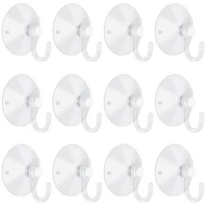 lot 2867 image: LuluEasy 22 Pieces Small Suction Cups with Hooks 1.2 inch Clear Plastic Sucker Hooks for Glass Window Wall Festivals Parties Theme Carnival Decoration Door Bathroom Kitchen - Retail $7