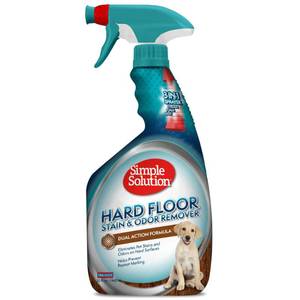 lot 2870 image: Simple Solution Hard Floor Dog Stain & Odor Remover, Enzyme Cleaner, 32oz - Retail $18