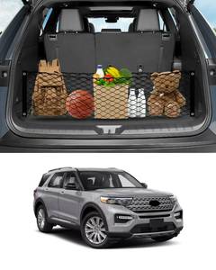 lot 2886 image: Karltys Envelope Style Cargo Net for 2020-2025 2026 Ford Explorer, Heavy Duty Rear Trunk Mesh Cargo Net for Explorer Accessories, Elastic Nylon Mesh Storage Netting Organizer - Retail $17