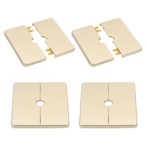 lot 2899 image: PATIKIL Wall Split Flange 86mm  3.4 OD, 4 Pcs Square Escutcheon Plate Cover PPR Plumbing Cover Plates with Self-Adhesive Tape for 12mm  0.5 Dia Water Pipe Faucet, Gold - Retail $13